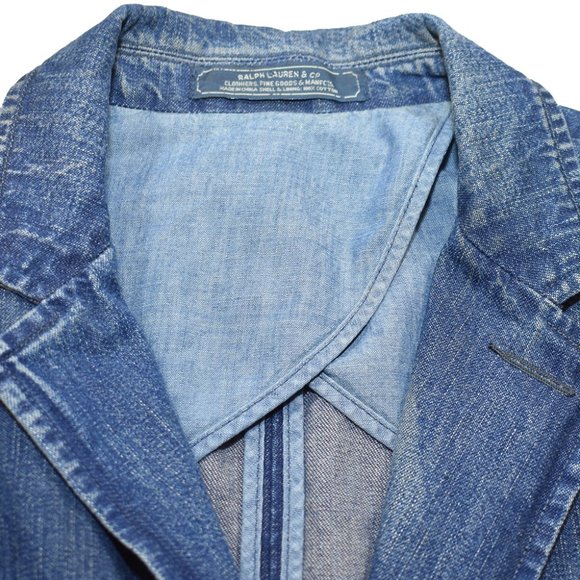 Ralph Lauren Mens 42L Denim Blazer Coat Jacket NWT .. RRP $600 - Picture 3 of 8